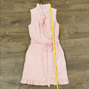 Vineyard Vines Pink Striped Ruffle Faux wrap Dress